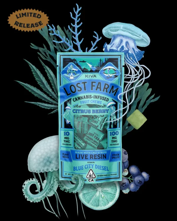 10mg Citrus Berry x Blue City Diesel Chews Buy Lost Farm Chews