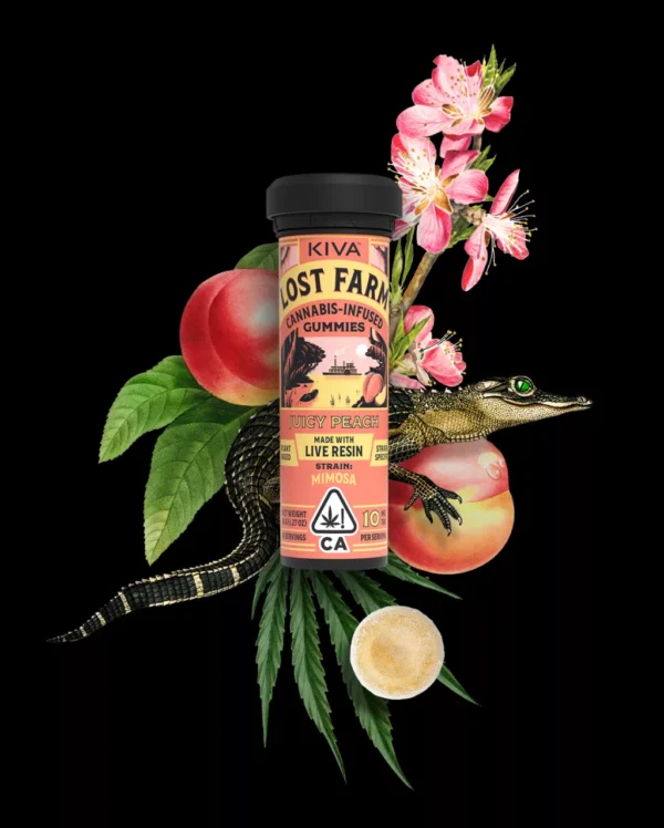 10mg Juicy Peach x Mimosa Live Resin Gummies One Piece Gummy