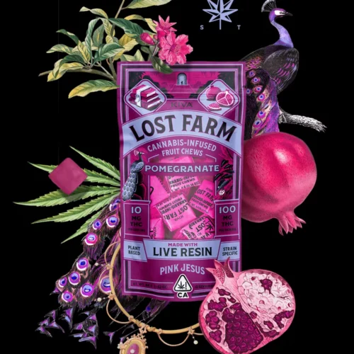 10mg Pomegranate x Pink Jesus Live Resin Chews Lost Farm Chews