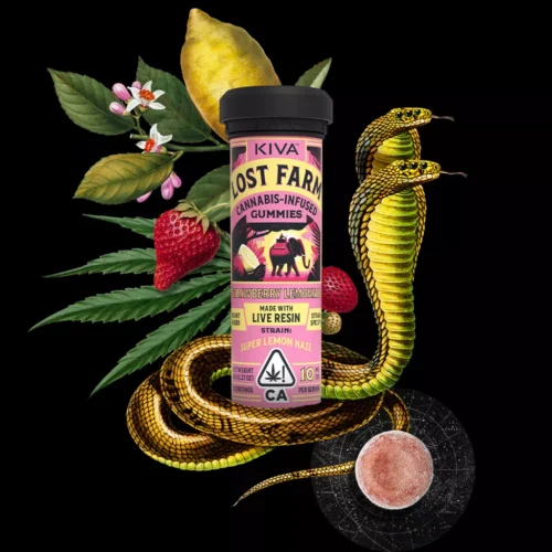 Lost Farm Edibles 10mg Strawberry Lemonade x Super Lemon Haze Live Resin Gummies – Premium fruit-flavored cannabis edibles