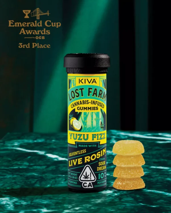 10mg Yuzu Fizz x Sour Dream Live Rosin Gummies lost farm live rosin gummies
