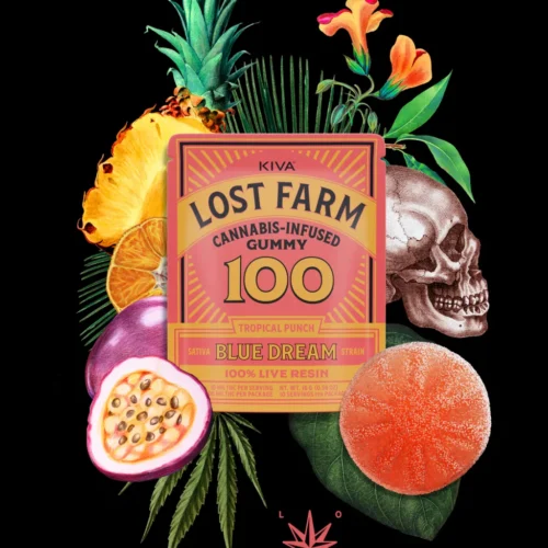 Lost Farm Edibles Deals 100mg Tropical Punch x Blue Dream Live Resin Gummy - single potent sativa edible gummy